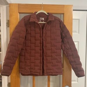 Mountain Hardwear Men’s Nylon Down Quilted Light Shacket Jacket Maroon Sz M